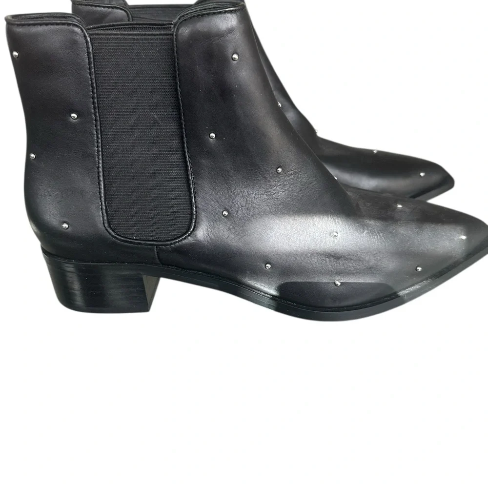 ZARA WOMENS Black Studded Ankle Boots NWOT SIZE 38